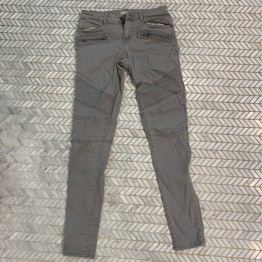 Gray Moto Jeans S 6